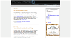 Desktop Screenshot of blog.paranormal-encyclopedia.com